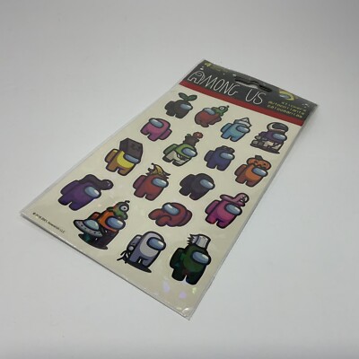Among Us Crewmate Stickers 4 New Sheets Party Favors Decals Sparkle Innersloth