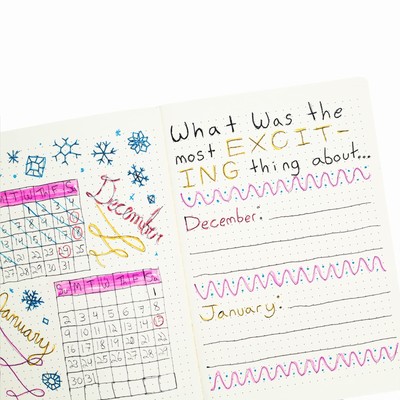 A5 Dotted Notebooks - Grid Notebook, 92 pages, 8.2" x 5.5" (Gray, 6 Pack)