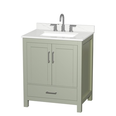 Wyndham Collection WCS141430S-QTZ-US3MXX Sheffield 30'' - Light Green / Giotto
