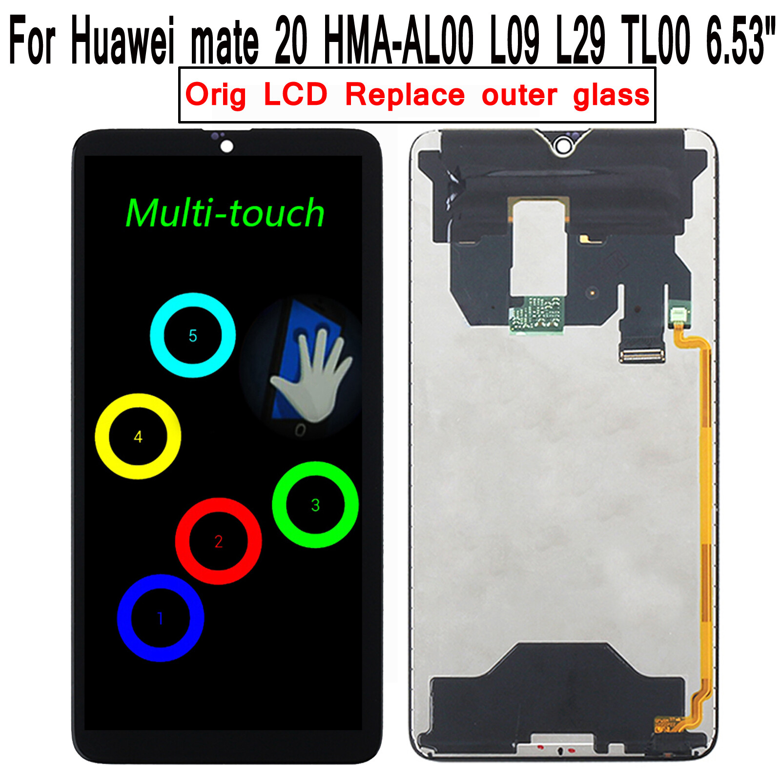 Original For Huawei mate 20 HMA-L09 HMA-L29 AL00 TL00 LCD