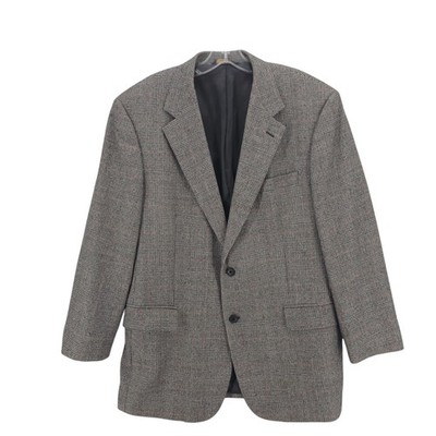 BROOKS BROTHERS Loro Piana 100% Wool Plaid Houndstooth Sport Coat 42R - HOLE!