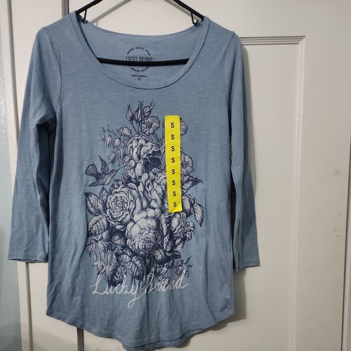 ラッキーブランド Lucky Brand Ruched Tiefront Short Sleeve Shirt レディース シャツ トップス Blue RUCHED TIE FRONT SHORT SLEEVE SHIRT | Lucky Brand