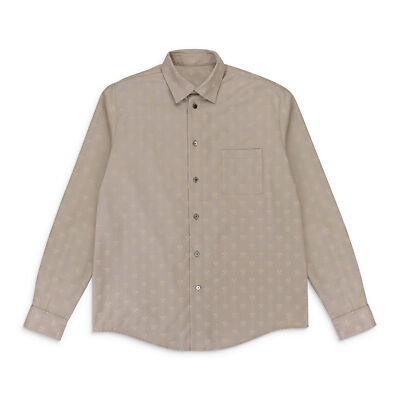 NWT GMBH POINTED COLLAR IN HAMMER JACQUARD BEIGE BUTTON-DOWN SHIRT SIZE M $660