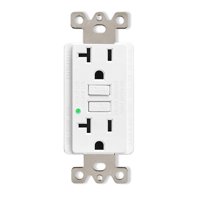 20A Amp GFCI Outlet Electrical Duplex Receptacle with Plate Non-TR ETL Listed US