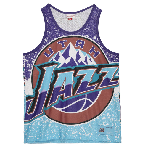 Голубая сетчатая майка NBA Utah Jazz Jumbotron Mitchell & Ness
