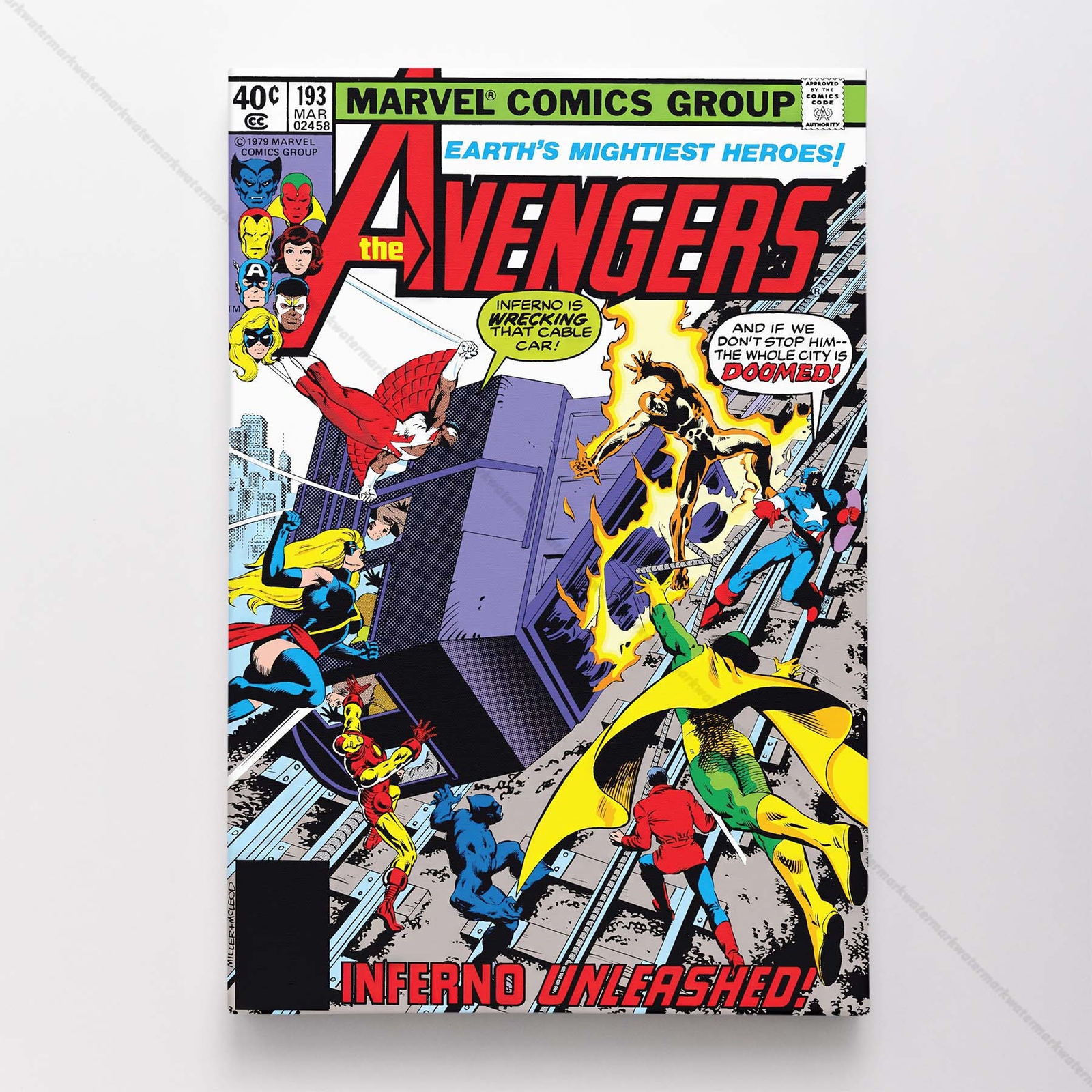 Avengers #193 Poster Canvas Mightiest Heroes Marvel Comic Book Art Print