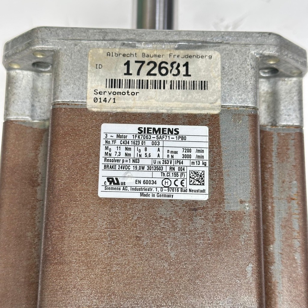 SIEMENS 1FK7063-5AF71-1PB0 Simotics SERVO MOTOR — 3