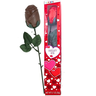 Valentine&rsquo;s Day Milk Chocolate Rose One Single Candy Flowe