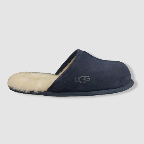 $90 Ugg Men's Blue Scuff Suede Shearling-Lined Slip-On Slipper Shoes Size US 12