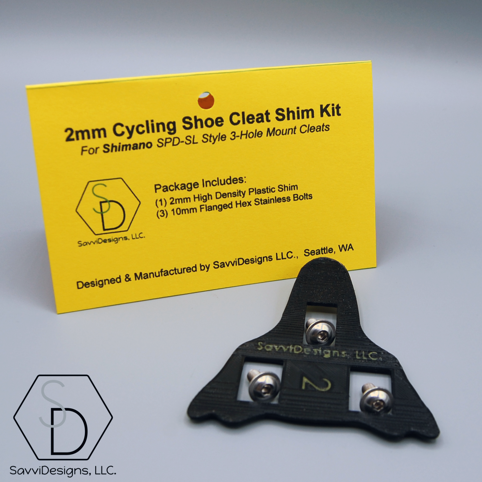 SHIMANO SPD-SL 2mm Cleat Spacer Cycling Shoe Shim - WITH