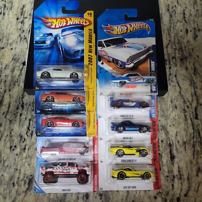 Hot Wheels ~ Assorted Lot of 10 ~ Then and Now, Red Edition, Mazda RX-7. Viper