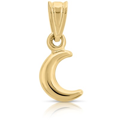 Art and Molly Real 14K Yellow Gold Crescent Moon Pendant