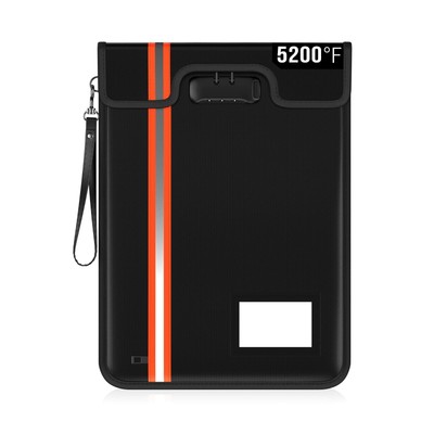 5200°F Fireproof Document Bag with Lock, 9 Layer Aluminum Foil Heat insulatio...