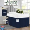 SGI bedding Dorm Bed Skirt Twin XL 32 Inch Drop Length - Navy Blue, Ruffled Pattern College Dorm Room Bed Skirts - Split Corner, Easy Care, Wrinkle Free 1800 Series Microfiber Bed Skirt