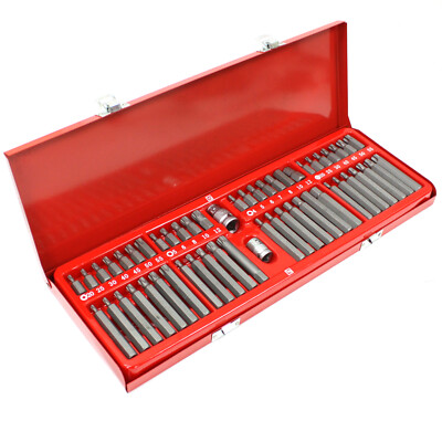 54 pc 3/8'' 1/2'' Dr Impact Bit Socket Set Star Torx Hex Allen Spline Tamper Proof