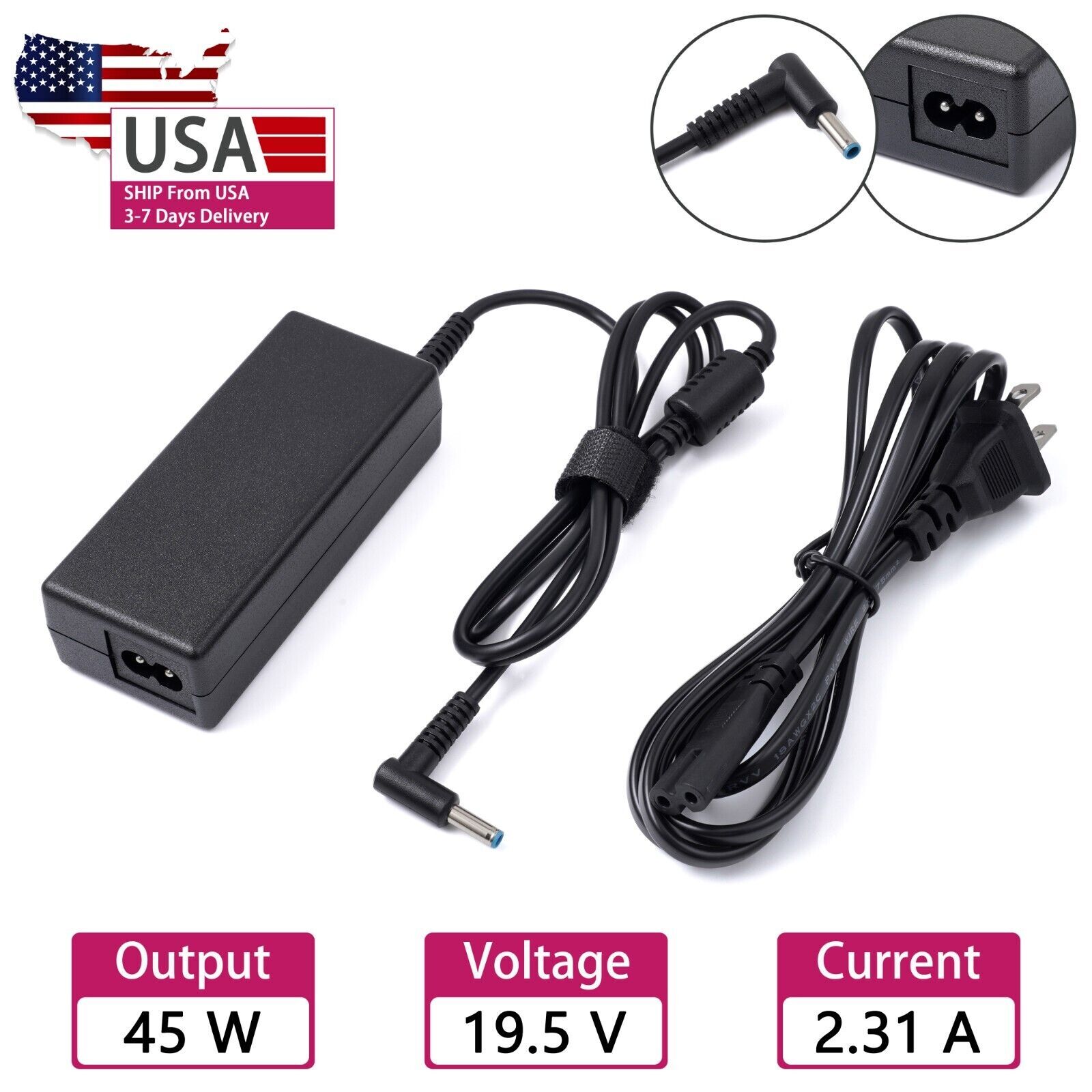 45W 19.5V 2.31A AC Adapter Charger For HP Stream Power Suppl
