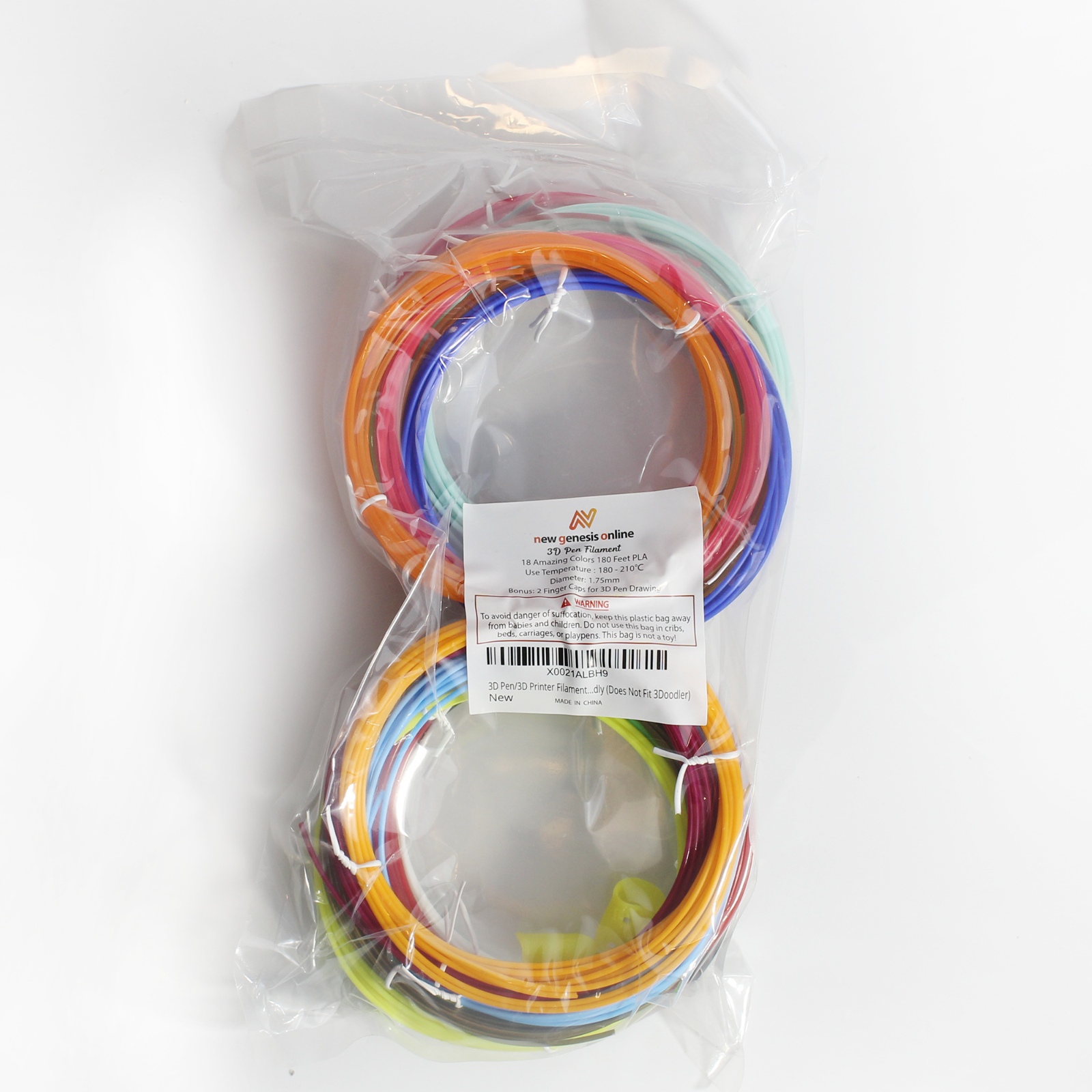 3D Pen Filament Refills(18 Colors,10 Feet Each) Total 180 Feet,Pla Filament 1.75