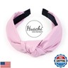 Huachi Knotted Leather Headbands for Women - Pink, Cute Fashion Top Knot Headband for Girls