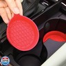 Tioollev 4PCS Car Cup Holder Coaster, Silicone Non-Slip Vehicle Cup Holder Insert Pads, Automotive Interior Insulation Drink Cup Mats Decor Accessories, Universal for SUV, Sedan, Truck (Red)