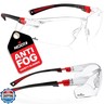 NoCry Clear Safety Glasses for Men and Women with Anti-Fog and Scratch Resistant Wrap Around Lenses, Adjustable Temples and Nose Pads — ANSI Z87 Certified Protective Eyewear with 100% UV Shielding