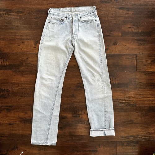 Levis Vintage 80s Redline Selvedge USA 501 Light Wash Blue Levis Vintage 80s Redline Selvedge USA 501 Light Wash Blue