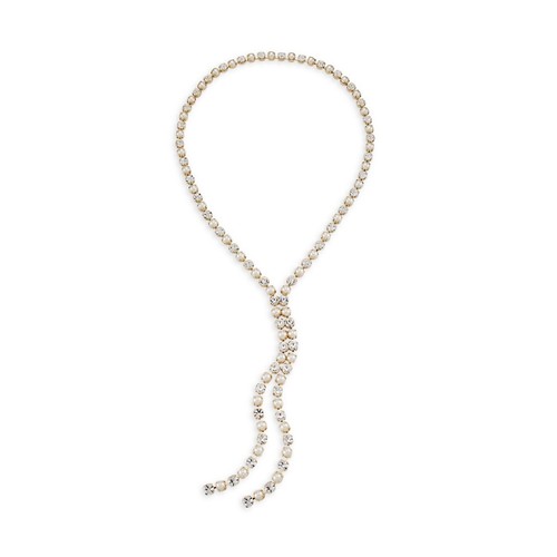 Rosantica Polka Goldtone, Resin Pearl, & Crystal Lariat