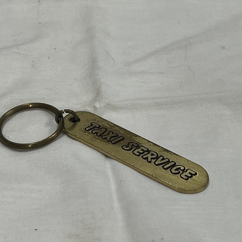 Vintage RUSS Metal , Brass Taxi Service (mom) Key Chain