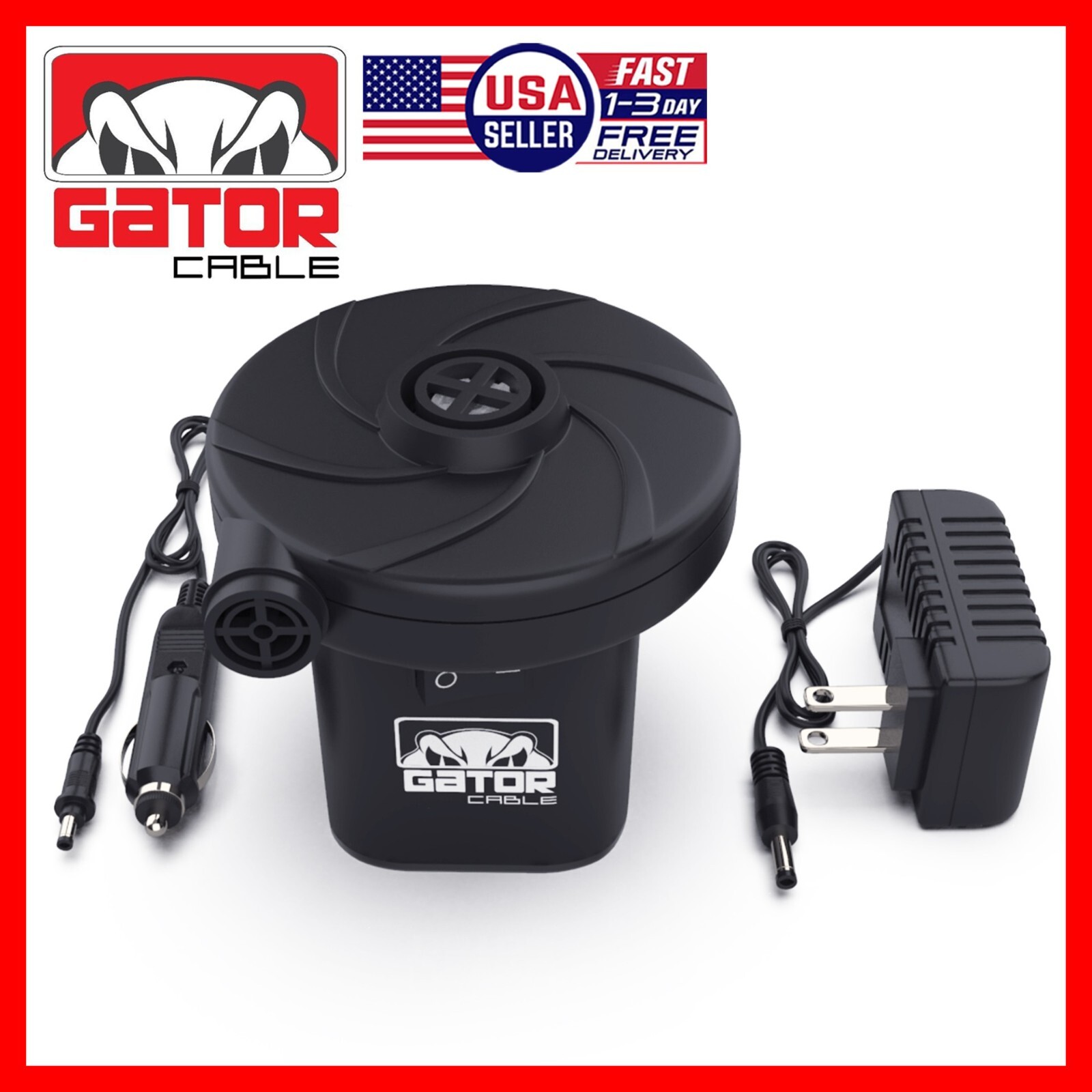 Electric Air Pump For Inflatable Pool Toys Air Mattress Camping Bed Car Portable