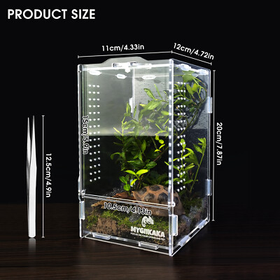 Reptile Terrarium Aquarium Breeding Tank Acrylic Tarantula Enclosure Feeding Box