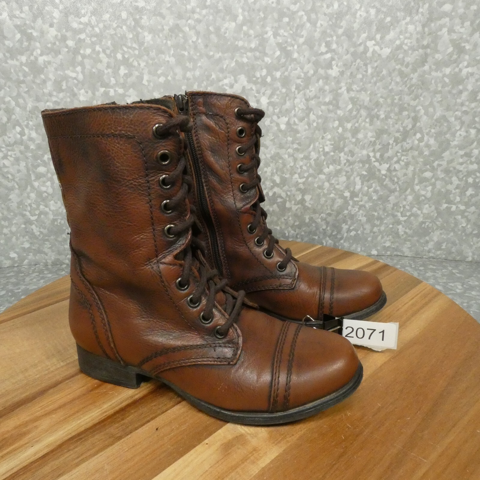 【追跡あり!】Steve Madden TROOPA3.0 コンバットモトブーツ TROOPA3.0 Black Leather Women's Moto Combat Ankle Boot
