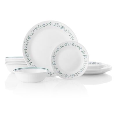 Corelle Vitrelle 18-Piece Service for 6 Dinnerware Set Triple Layer Glass and...