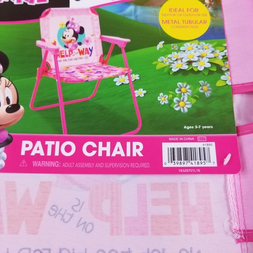 Disney Patio Chair Minnie Mouse Pink Flowers Beach Camp Foldable Happy Helper