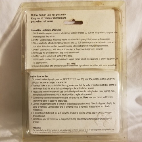 Tie Out Chain For Dogs Up To 10lbs NEW