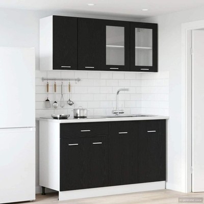 Kitchen Unit Lyon 4 pcs Black Oak Engineered Wood
