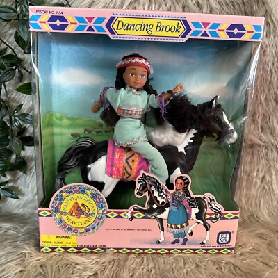 Vintage DANCING BROOK Native American Heartland Doll 1994 Kid Kore With Horse