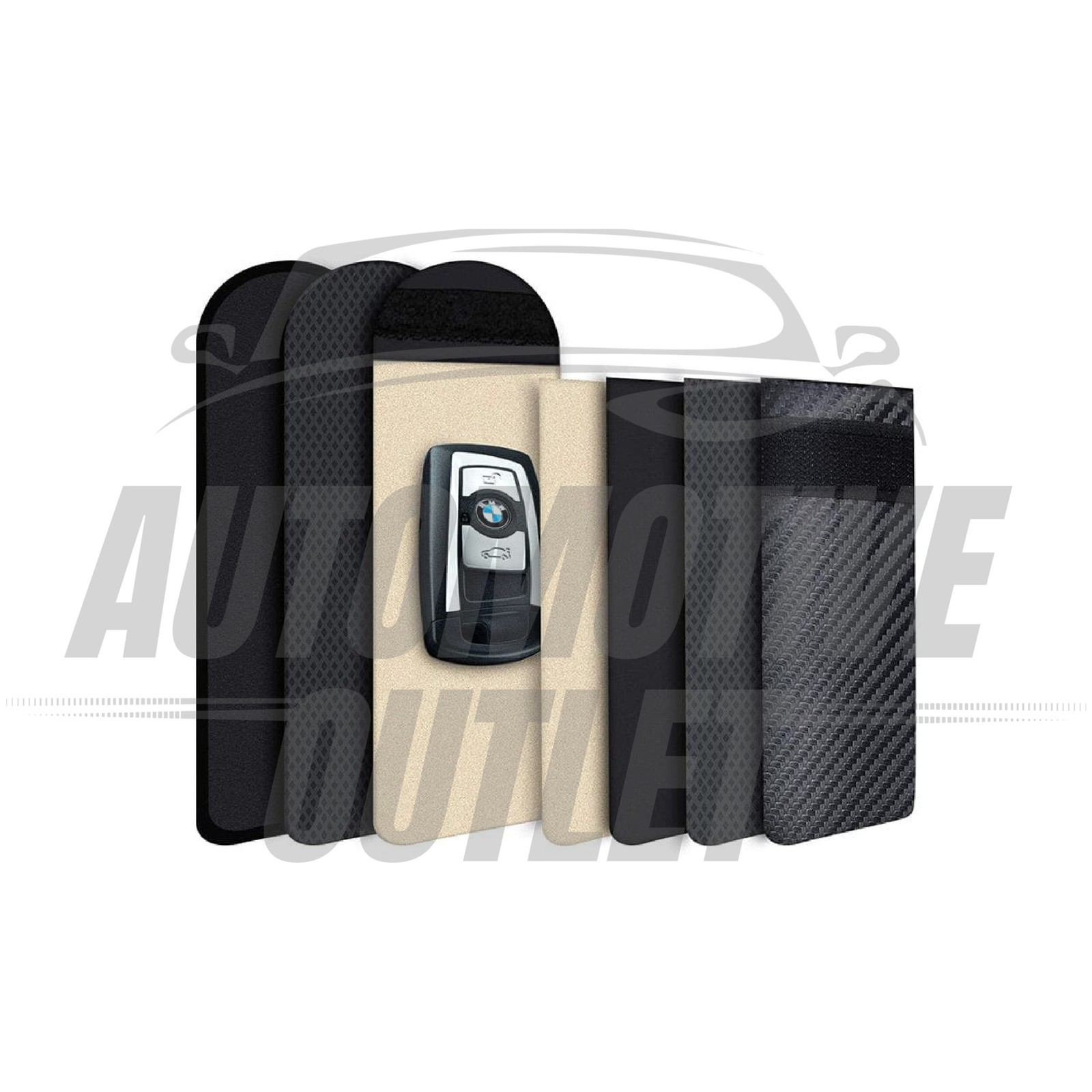2x SIGNAL BLOCKER CASE RFID BLOCKING FARADAY POUCH KEY FOR BMW KEYLESS FOBS 9