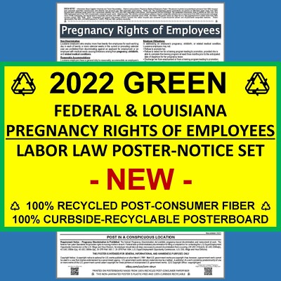 GREEN   2022 Labor Law Poster   Federal & Louisiana Pregnancy Rights of Employee