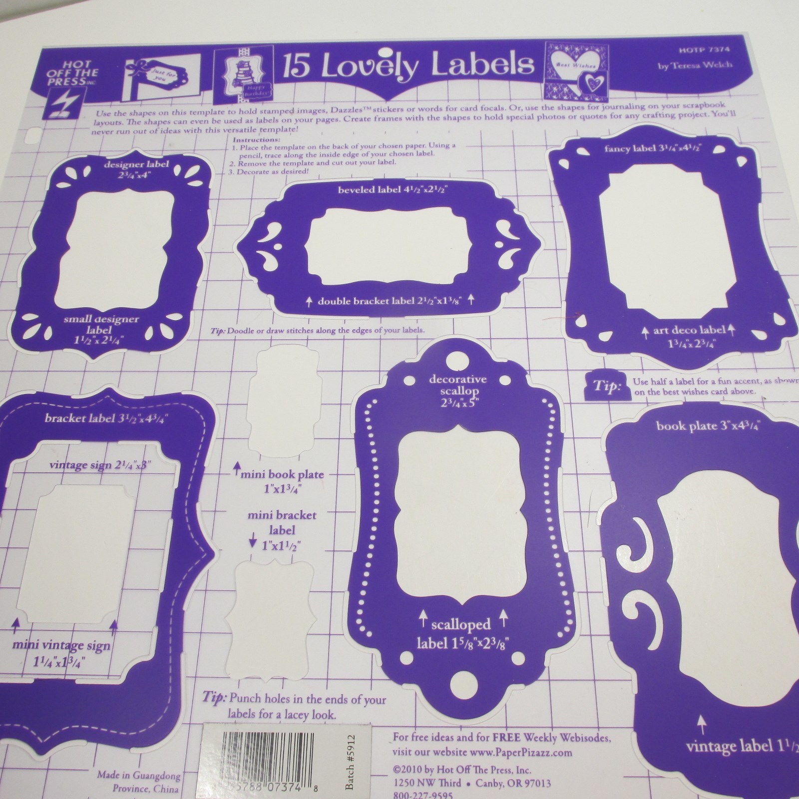 Hot Off The Press Templates Stencils Lot 6 Pockets Labels Holders Folders Arrows