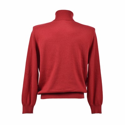 Pre-owned Brunello Cucinelli Men's 100% Cashmere Turtlue Neck Sweater In Red