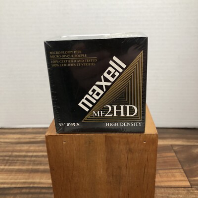 10 Pack Maxell PC Floppy Disks 1.44 MB 3.5'' MF2HD Double Sided Factory Sealed