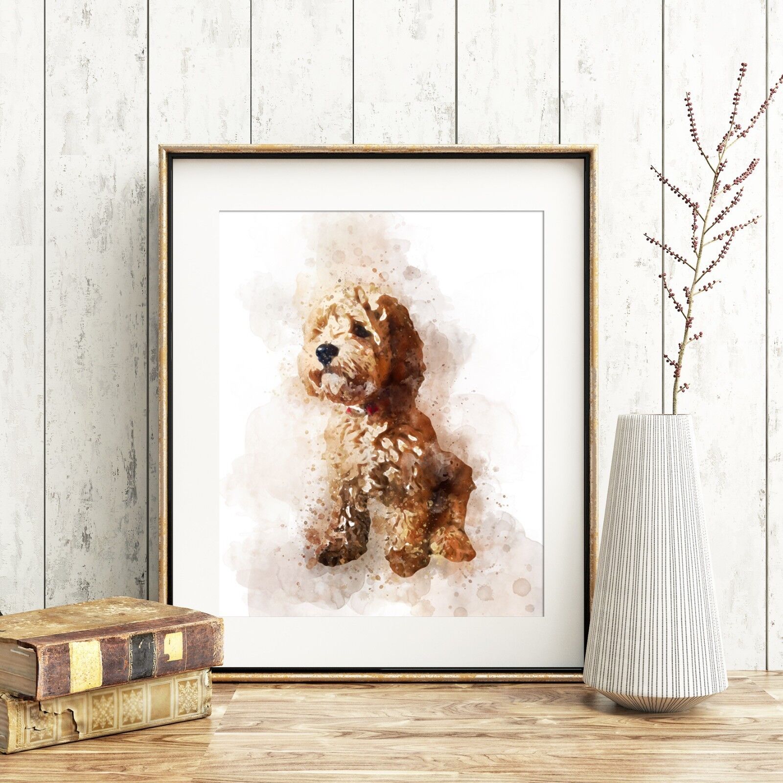 Buy Cockapoo Dog Wall Art, Watercolour Print, A4, *UNFRAMED*, Fab Pet Picture Gift