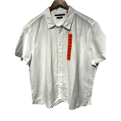 NWT Perry Ellis Lenen Shirt White Size XXL