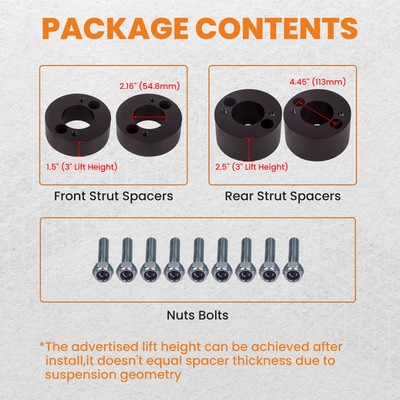 3'' Front & 3" Rear Lift Kit for Honda CRV CR-V 1997-2001 Spacers