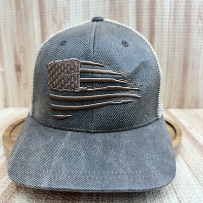 ARIAT Men's Brown Oilskin Flex Fit 110 Baseball Cap with Flag