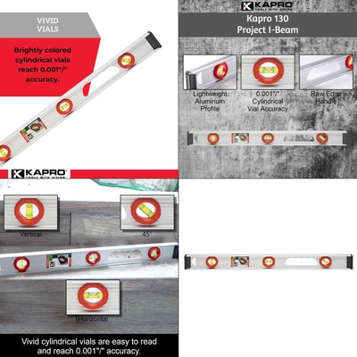 24 In. Bubble Vial Aluminum I-beam Level | Project Kapro Impact High Abs Value