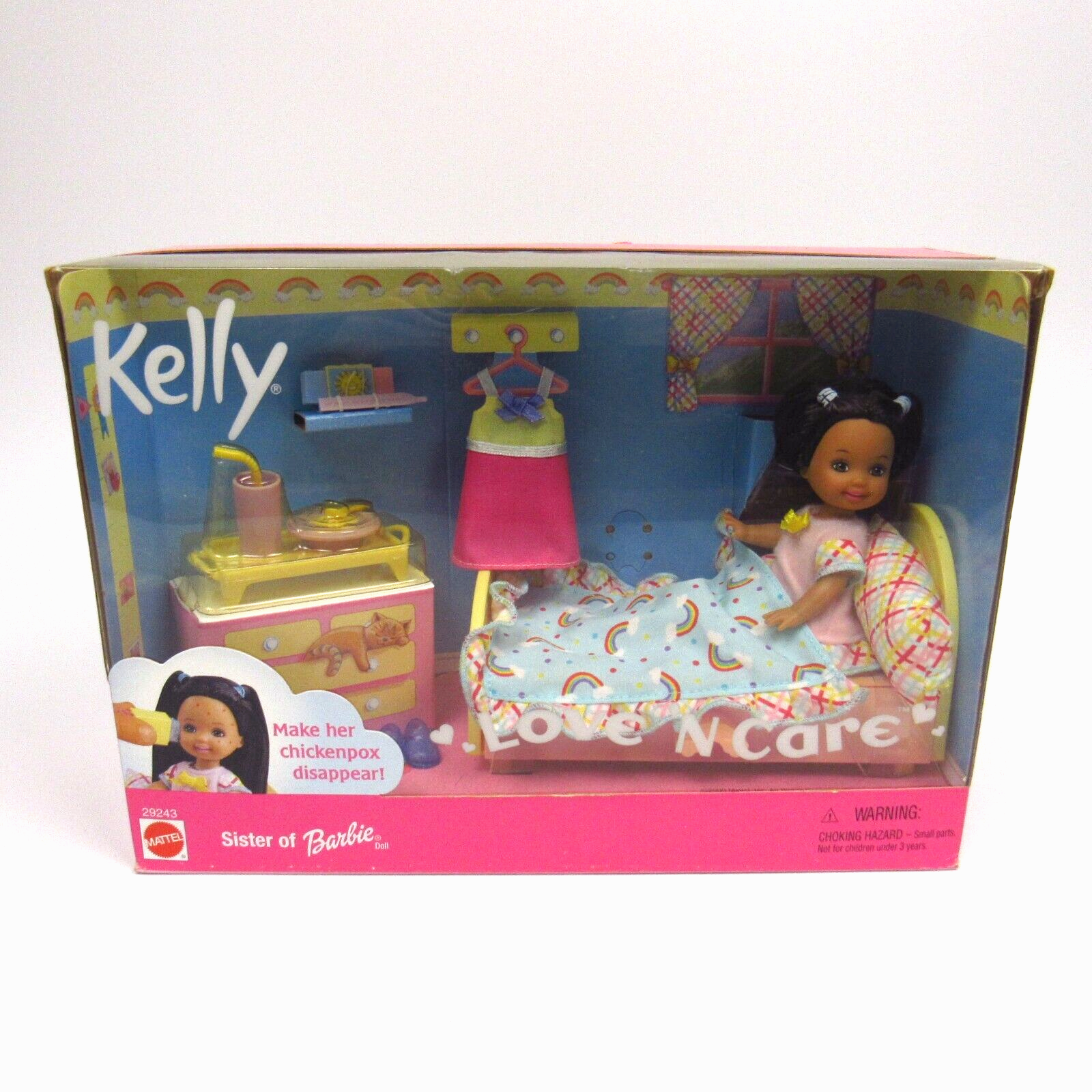 Kelly Barbie Doll Love 'n Care #29243 2000 Mattel Chicken Pox African American