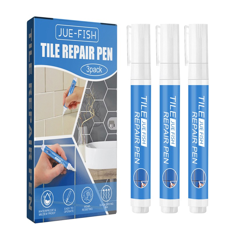 3pcs Tile Grout Paint Pen Touch Up Repair Marker Quick Dry White Grout Sealer