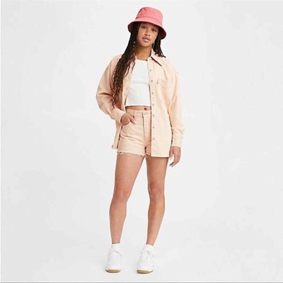Levi s 501 Fresh High Rise Cut Off Raw Hem Denim Shorts Sz 28 NWT Gardenia Pink