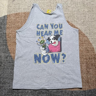 Vintage 00's Big Dogs Funny Tank Top Mens L ''Can You Hear Me Now?'' Y2K Gray