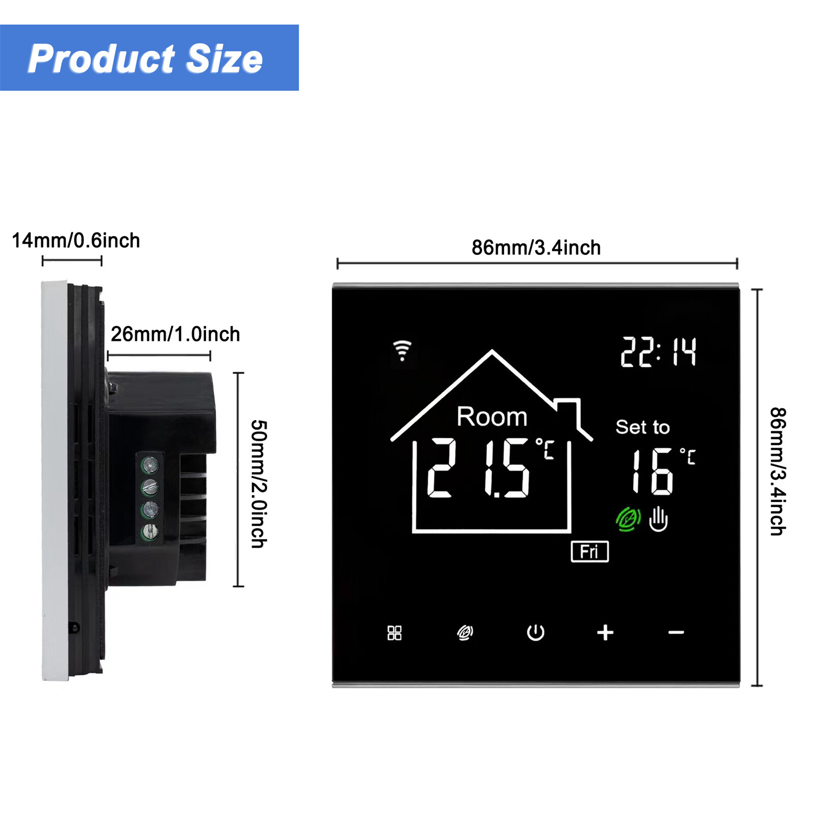 New Digital Thermostat Programmable Wireless WiFi Home Room Sensor App Control